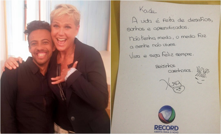 'Kadu' realiza sonho ao conhecer seu dolo de infncia: Xuxa Meneguel. (Foto: Arquivo/Pessoal)