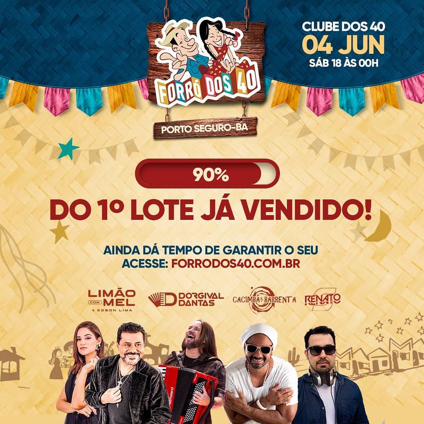 Forr dos 40: primeiro lote de ingressos para curtir festa j est 90% vendido