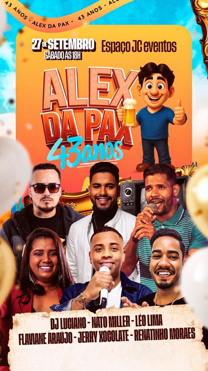 7ª edição do aniversário de Alex da Pax promete agitar Itabela com shows gratuitos neste sábado 7ª edição do aniversário de Alex da Pax promete agitar Itabela com shows gratuitos neste sábado