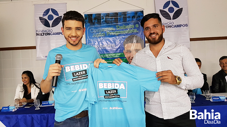 Neto Carletto e Pedro Bonfim, um dos palestrantes do evento. (Foto: Alex Gonalves/BAHIA DIA A DIA)