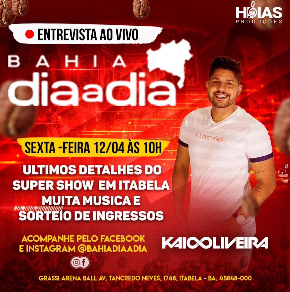 Entrevista AO VIVO neste sexta-feira no BAHIA DIA A DIA