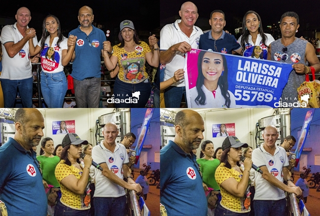 Larissa Oliveira agita o domingo com grande carreata em Itabela. (Foto: Orasta)