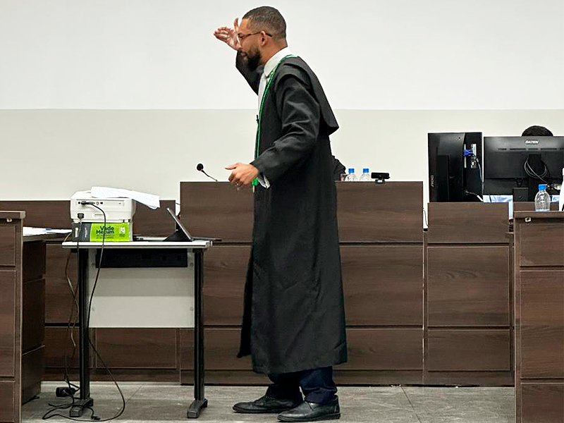 O advogado criminalista Thallis Franco durante sua participação no júri realizado no Fórum de Itabela. (Foto: Divulgação) O advogado criminalista Thallis Franco durante sua participação no júri realizado no Fórum de Itabela. (Foto: Divulgação)
